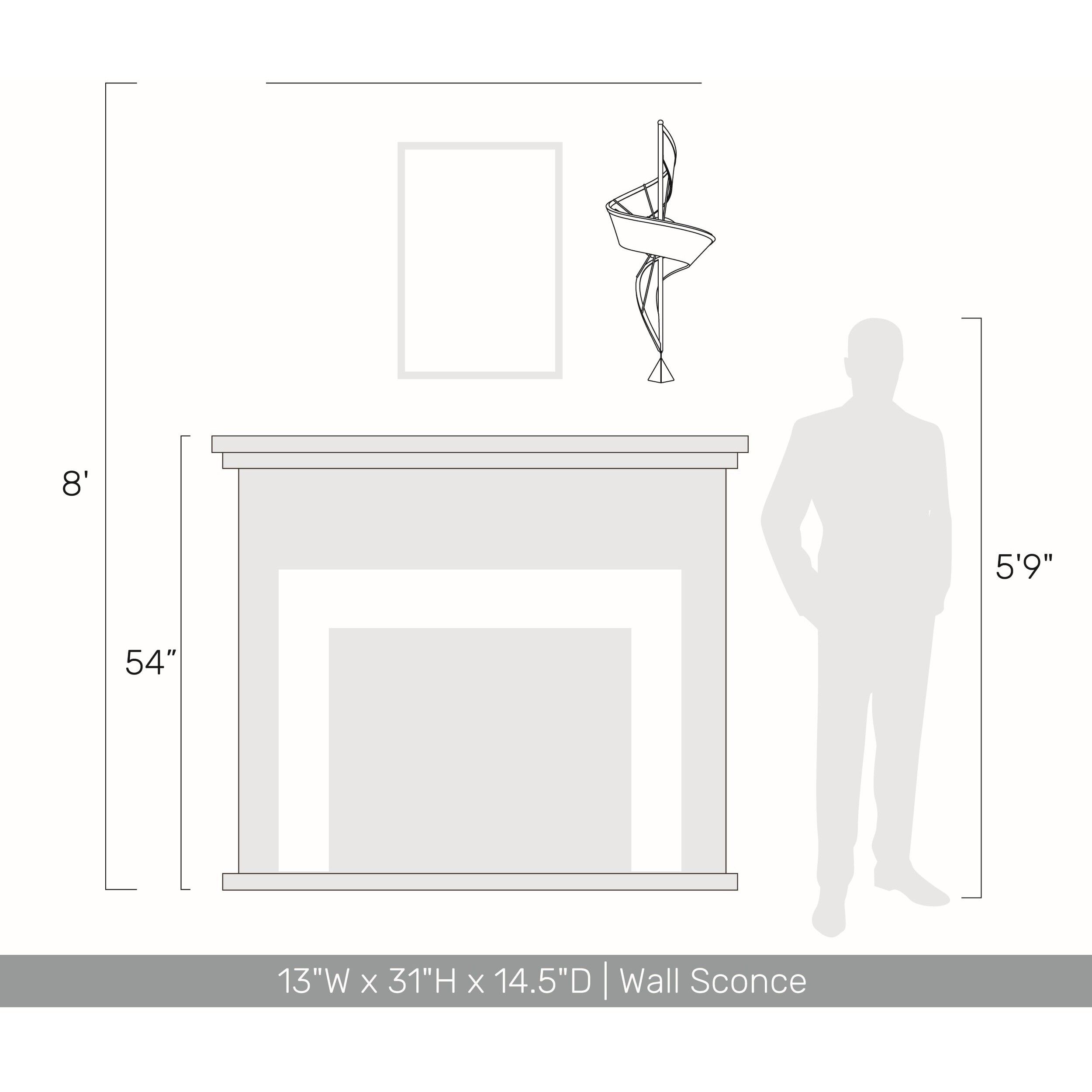Ziva Aurora LED 13 inch Brushed Champagne Wall Sconce Wall Light