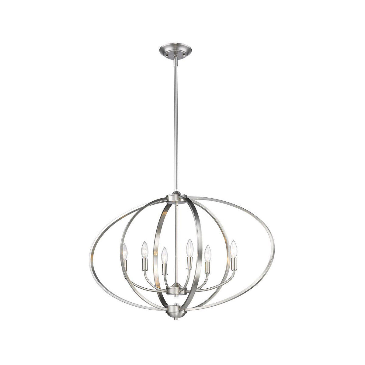 Colson 6 Light 35 inch Pewter Linear Pendant Ceiling Light in No Shade