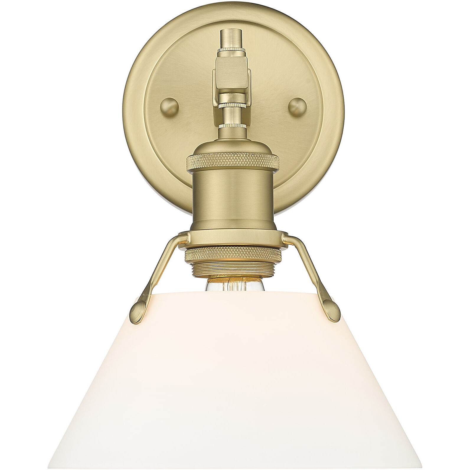 Yep Orwell Vanity Wall Light in Opal Glass, Brushed Champagne Brass