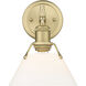 Yep Orwell Vanity Wall Light in Opal Glass, Brushed Champagne Brass