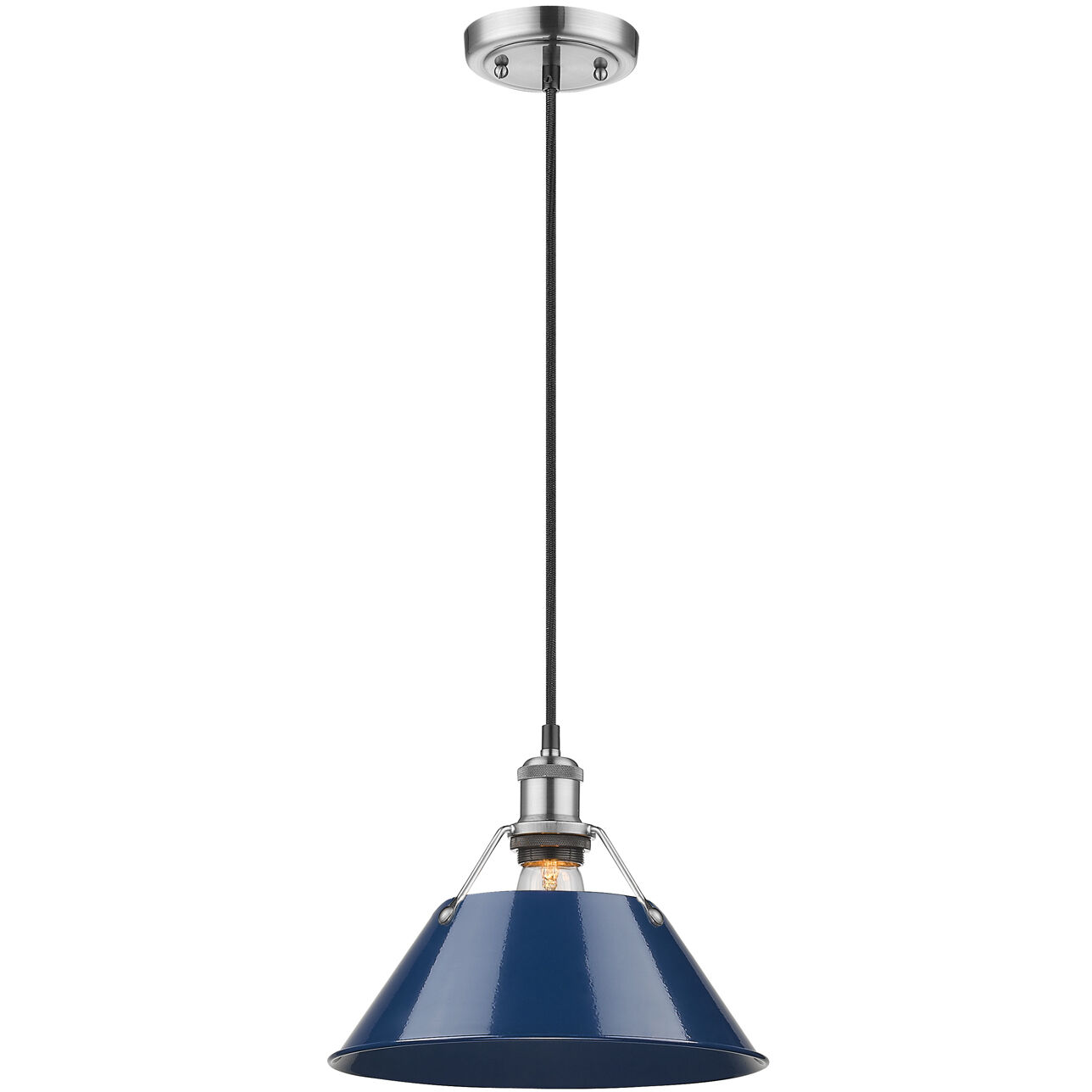 Yep Orwell 1 Light 14 inch Pewter Pendant Ceiling Light in Navy, Large