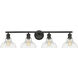 Yep Carver Vanity Wall Light in Matte Black, Clear Glass