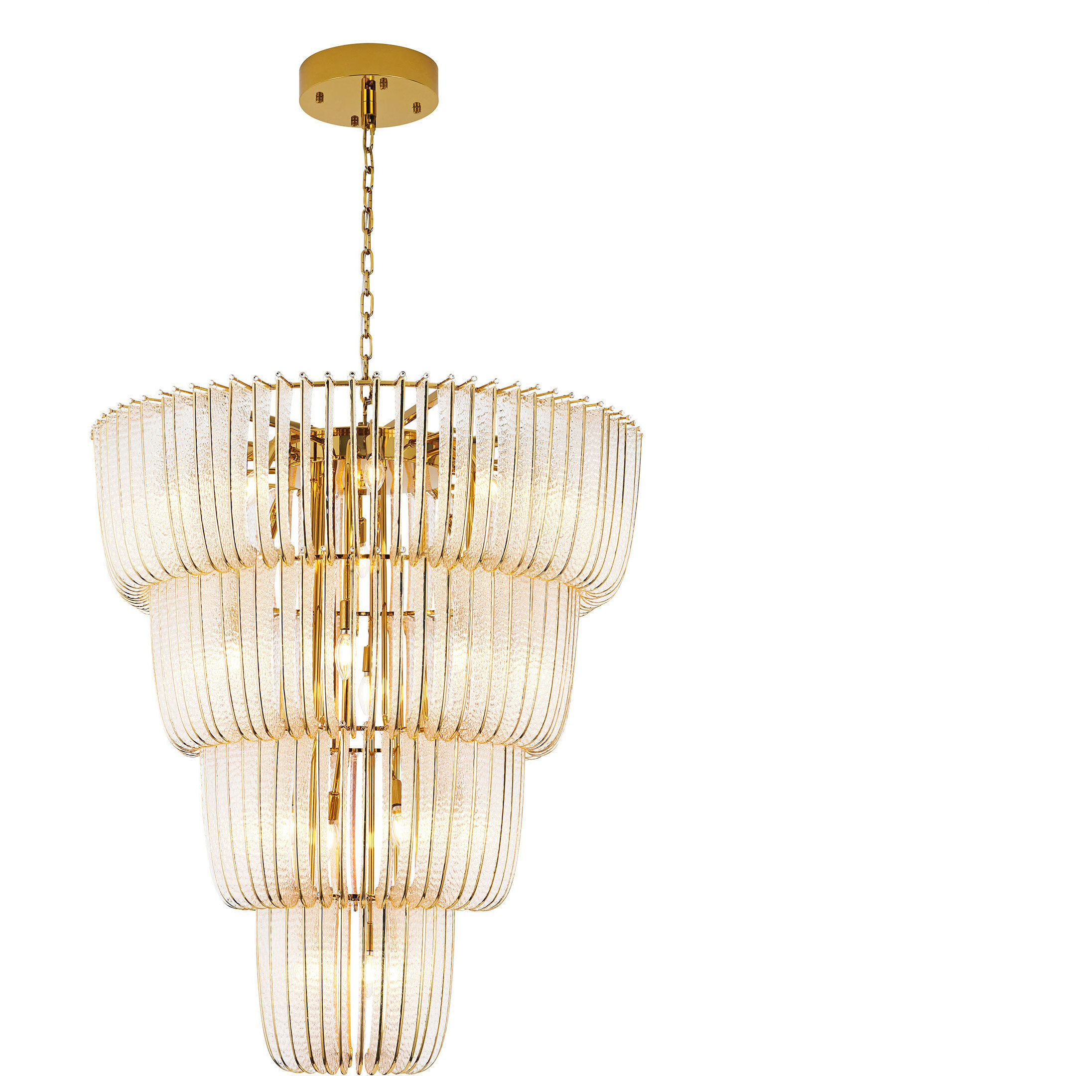 Ziva Shahi 37.38 inch 5.00 watt Titanium Gold Chandelier Ceiling Light, 4 Tier