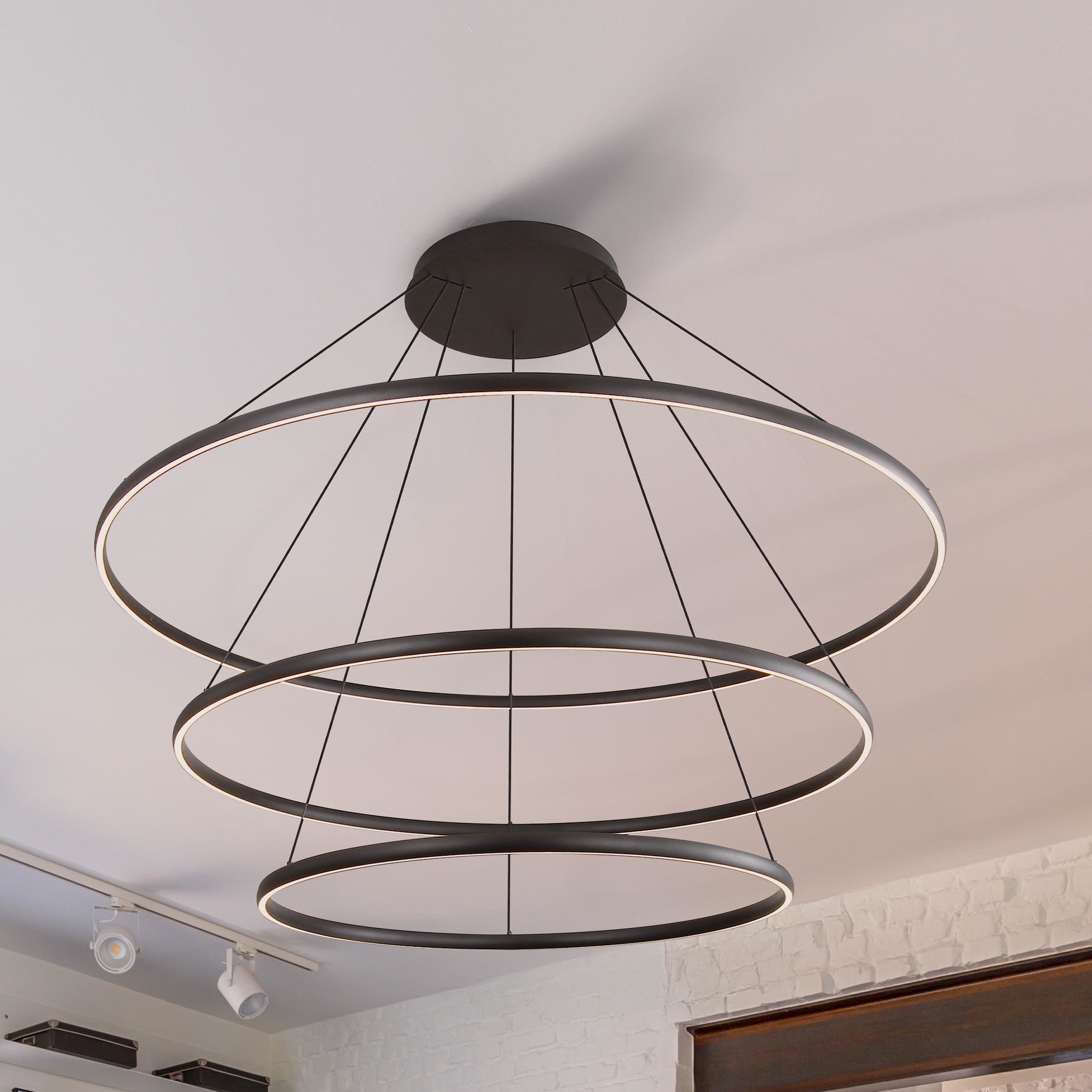 Veritas 70.88 inch 120.00 watt Sand Black Chandelier Ceiling Light, 3 Tier