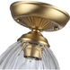 Audra 1 Light 6.88 inch Brushed Champagne Brass Semi-Flush Mount Ceiling Light