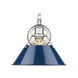Orwell 1 Light 10 inch Chrome Wall Sconce Wall Light in Navy, Damp