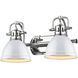 Yep Duncan Vanity Wall Light in Chrome, White