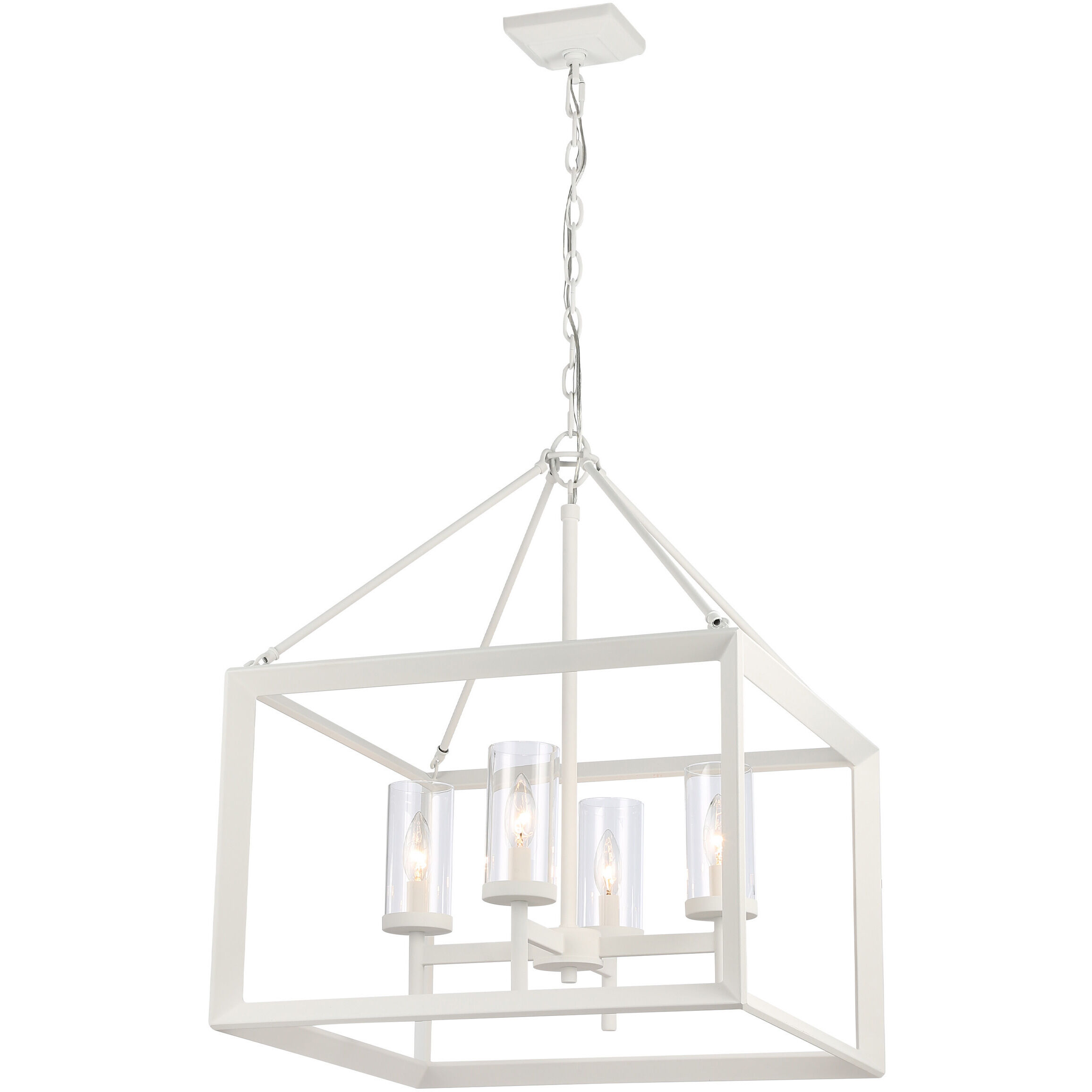 Smyth 4 Light 21 inch Natural White Chandelier Ceiling Light in Clear Glass