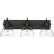 Yep Hines Vanity Wall Light in Matte Black, Clear Glass