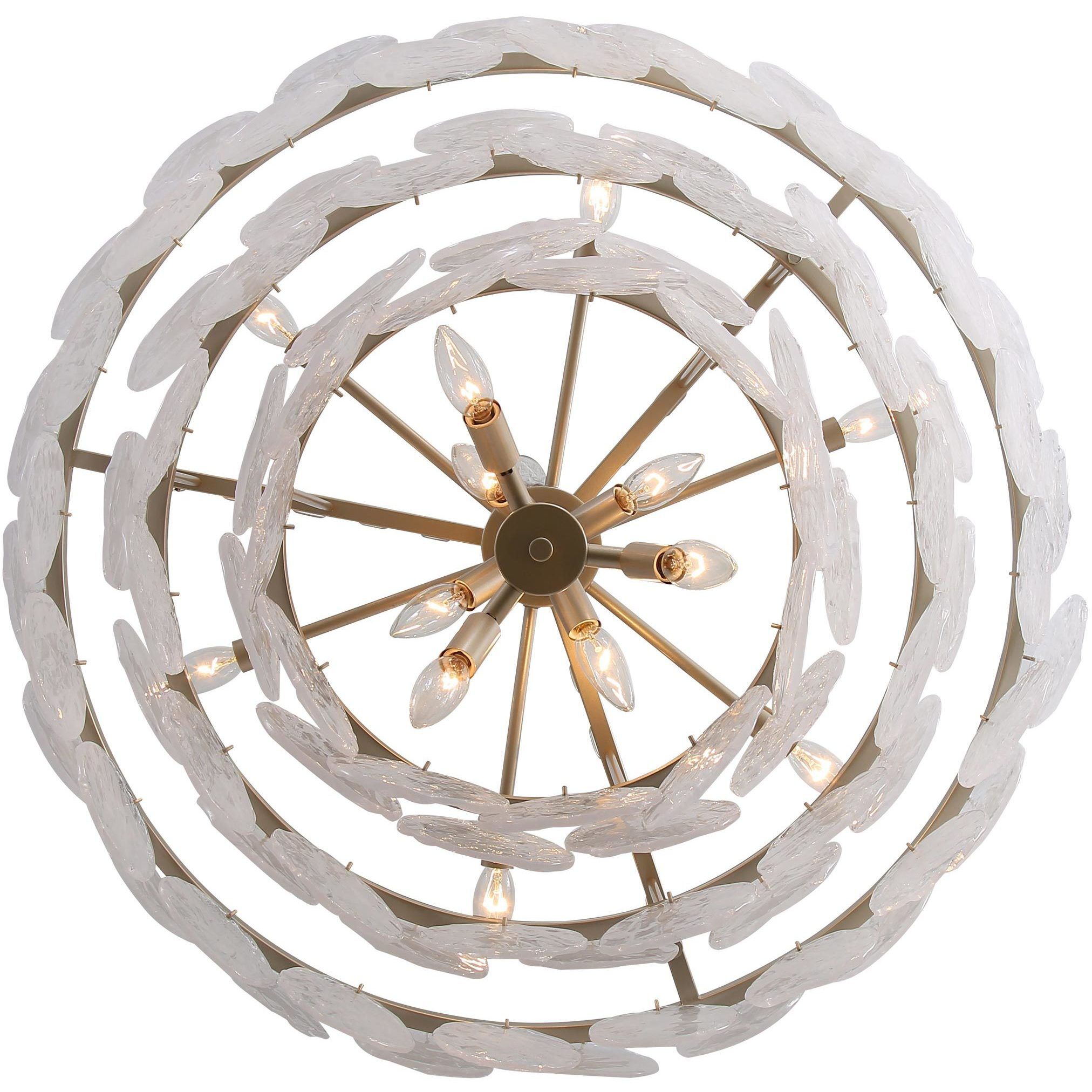Yep Cascada Pendant Ceiling Light in Cirrus Cloud Glass, 3 Tier