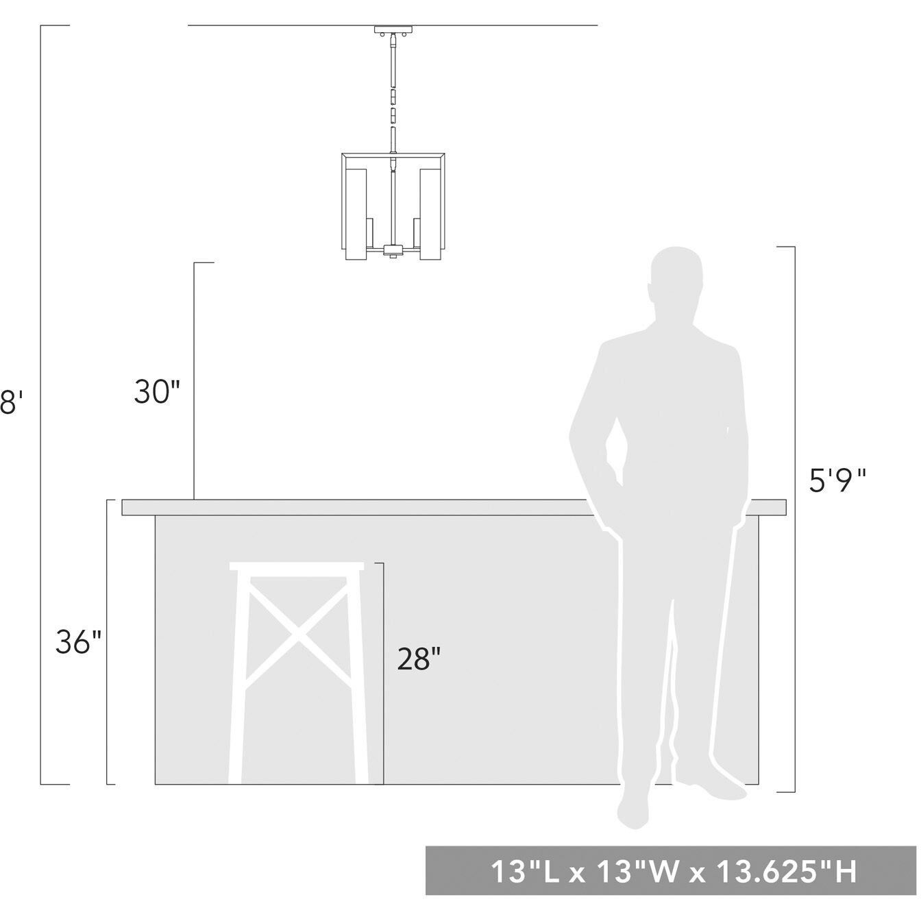 Aenon Pendant Ceiling Light in Pewter