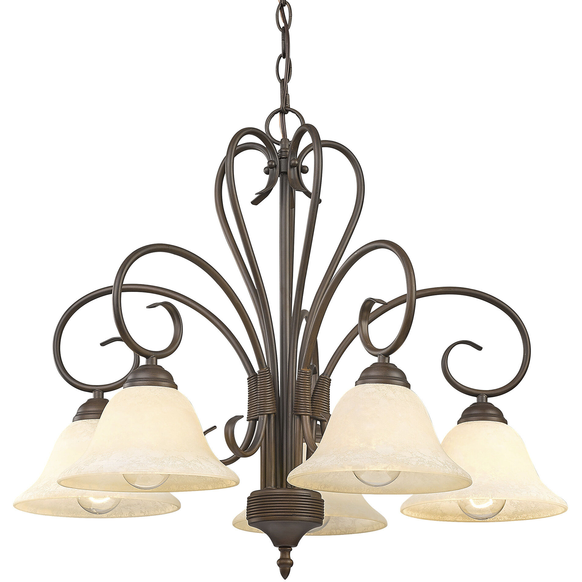 Golden Lighting 8606-D5 RBZ-TEA Homestead Light 25 inch Rubbed