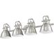 Duncan 4 Light 33.5 inch Pewter Bath Vanity Light Wall Light