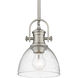 Yep Hines 1 Light 6.88 inch Pewter Pendant Ceiling Light in Seeded Glass