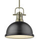 Yep Duncan Pendant Ceiling Light in Aged Brass, Matte Black, Large
