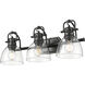 Yep Duncan Vanity Wall Light in Matte Black, Clear Glass