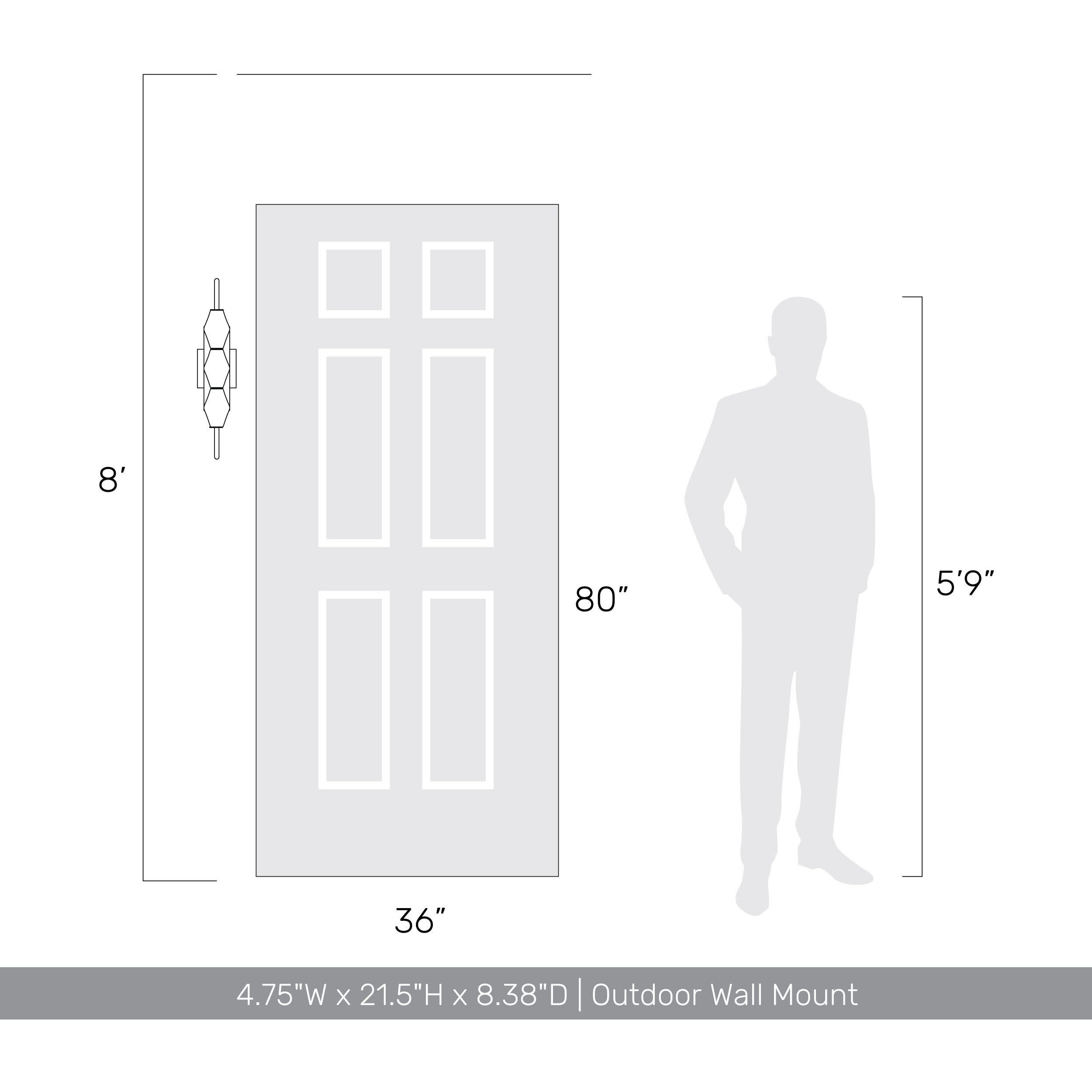 Geode 3 Light 21.5 inch Satin Brushed Gold Outdoor Wall Light