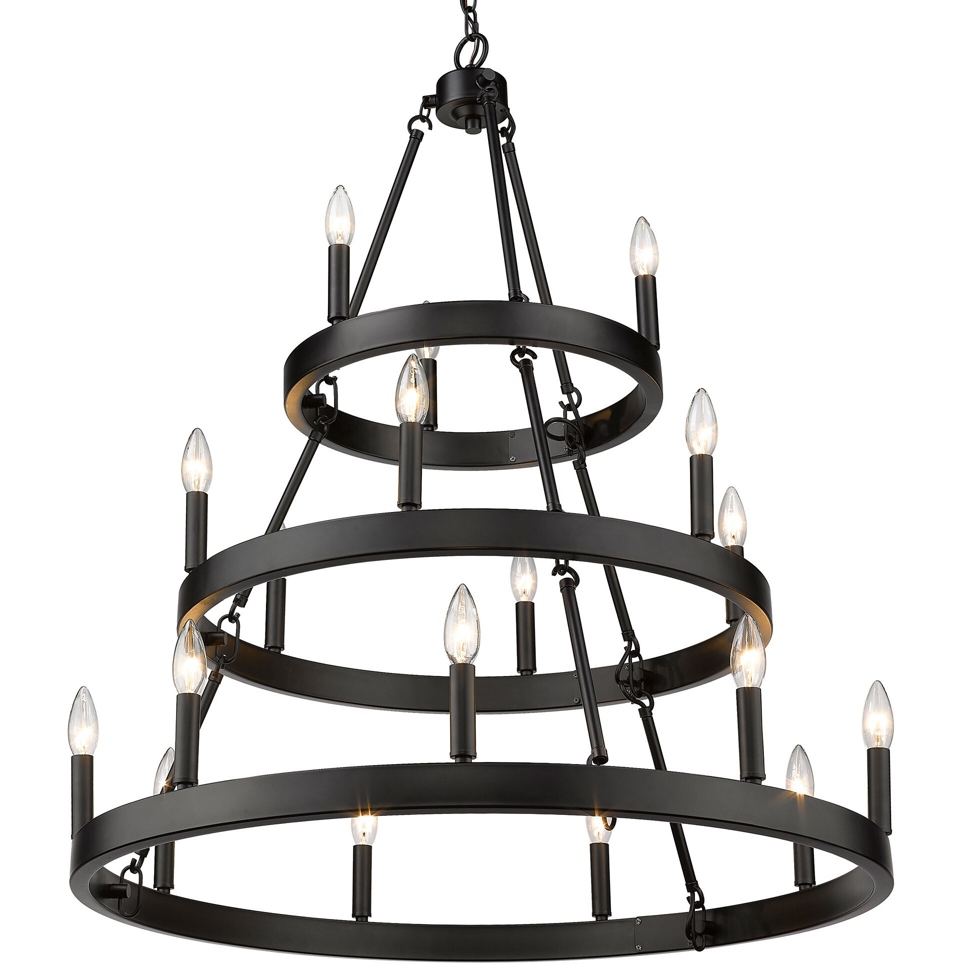 Alastair 32 inch 60.00 watt Matte Black Chandelier Ceiling Light