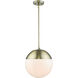 Dixon 1 Light 11.75 inch Aged Brass Pendant Ceiling Light, Large