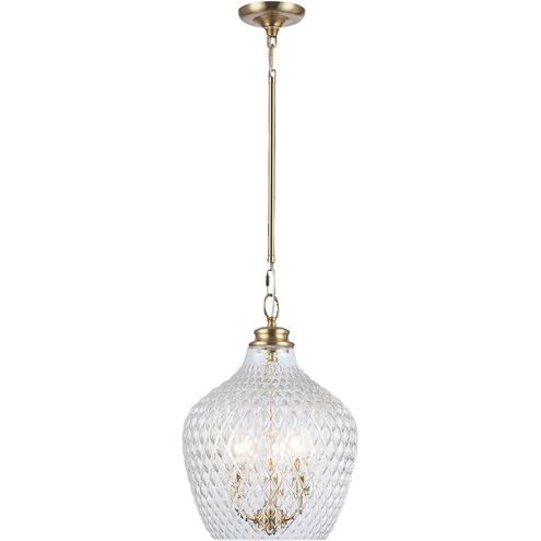 Adeline 3 Light 11.13 inch Modern Brushed Gold Pendant Ceiling Light