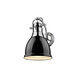 Duncan 1 Light 8.88 inch Chrome Wall Sconce Wall Light in Black, Damp