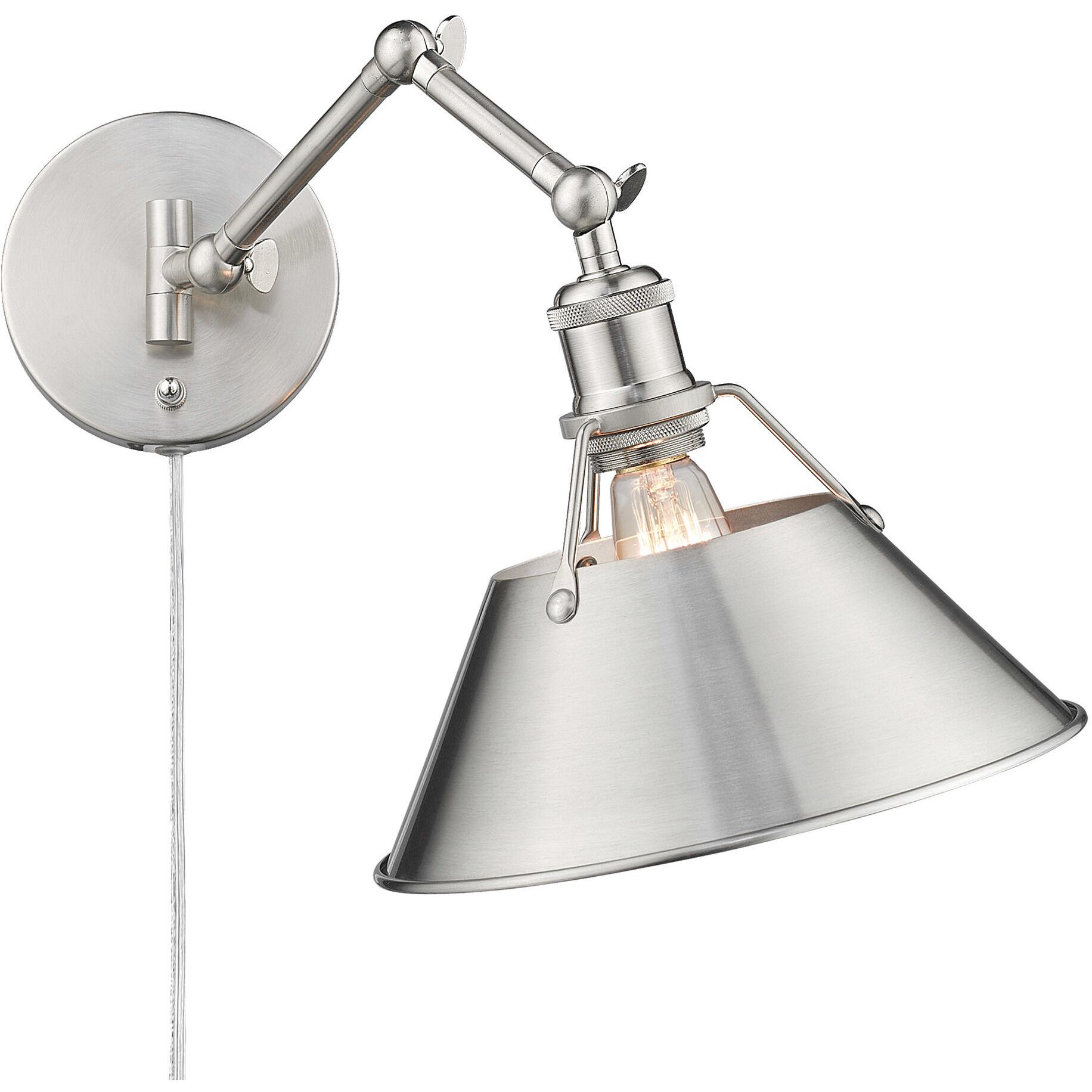 Yep Orwell 1 Light 10 inch Pewter Swing Arm Wall Lamp Wall Light, Adjustable