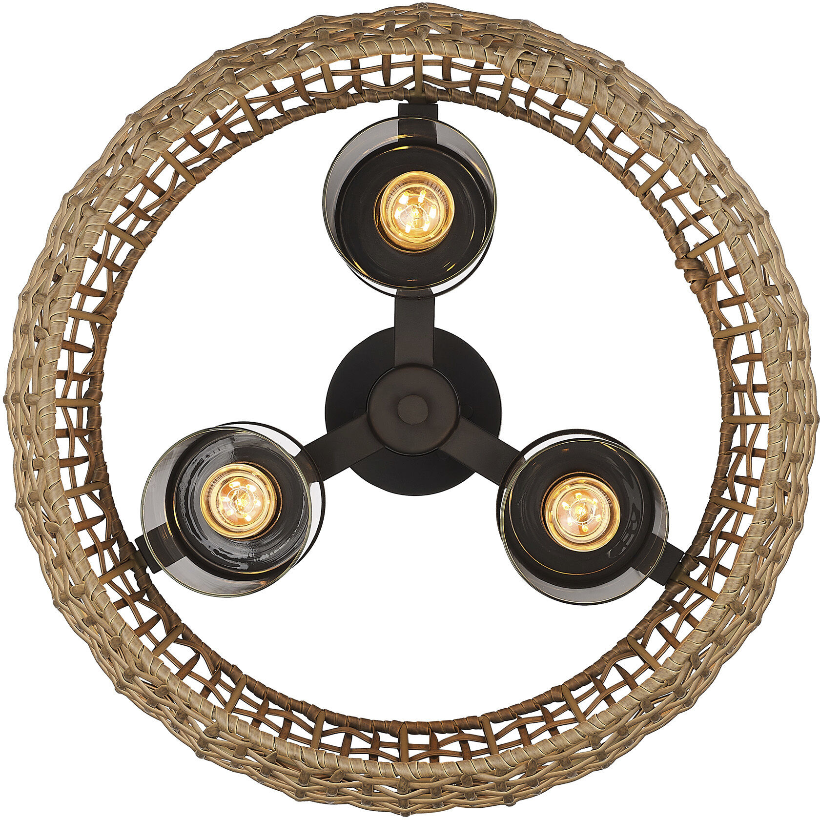 Piper 3 Light 15 inch Natural Black Outdoor Ceiling