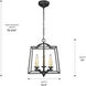 Athena 3 Light 14.5 inch Natural Black Pendant Ceiling Light
