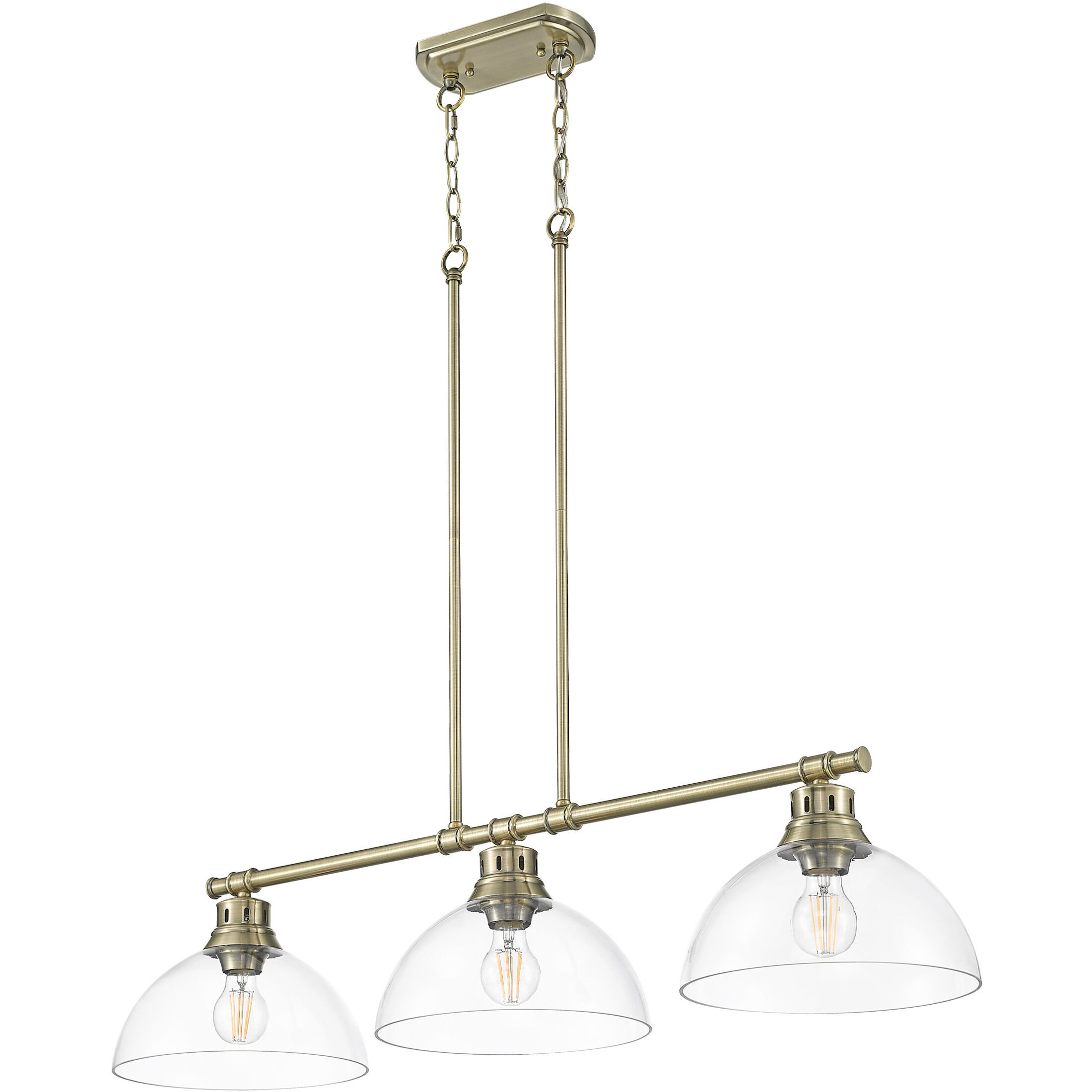 Yep Duncan Island Light Ceiling Light in Aged Brass, Clear Glass