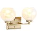 Elliott 2 Light 15.25 inch Brushed Champagne Bronze Vanity Light Wall Light in Alabaster