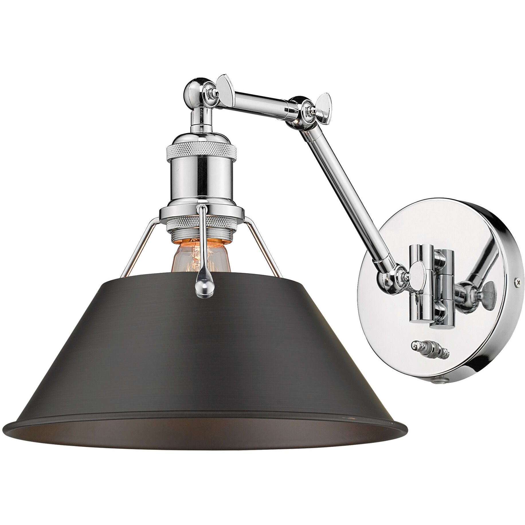 Yep Orwell 1 Light 10 inch Chrome Swing Arm Wall Lamp Wall Light in Rubbed Bronze, Adjustable