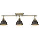 Duncan 3 Light 6.5 inch Aged Brass Semi-Flush Track Light Ceiling Light in Rubbed Bronze, Damp