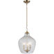 Adeline 3 Light 11.13 inch Modern Brushed Gold Pendant Ceiling Light