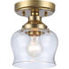 Daphne 1 Light 6 inch Brushed Champagne Bronze Semi-Flush Ceiling Light