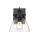 Hines 1 Light 8 inch Matte Black Bath Vanity Wall Light in Seeded Glass