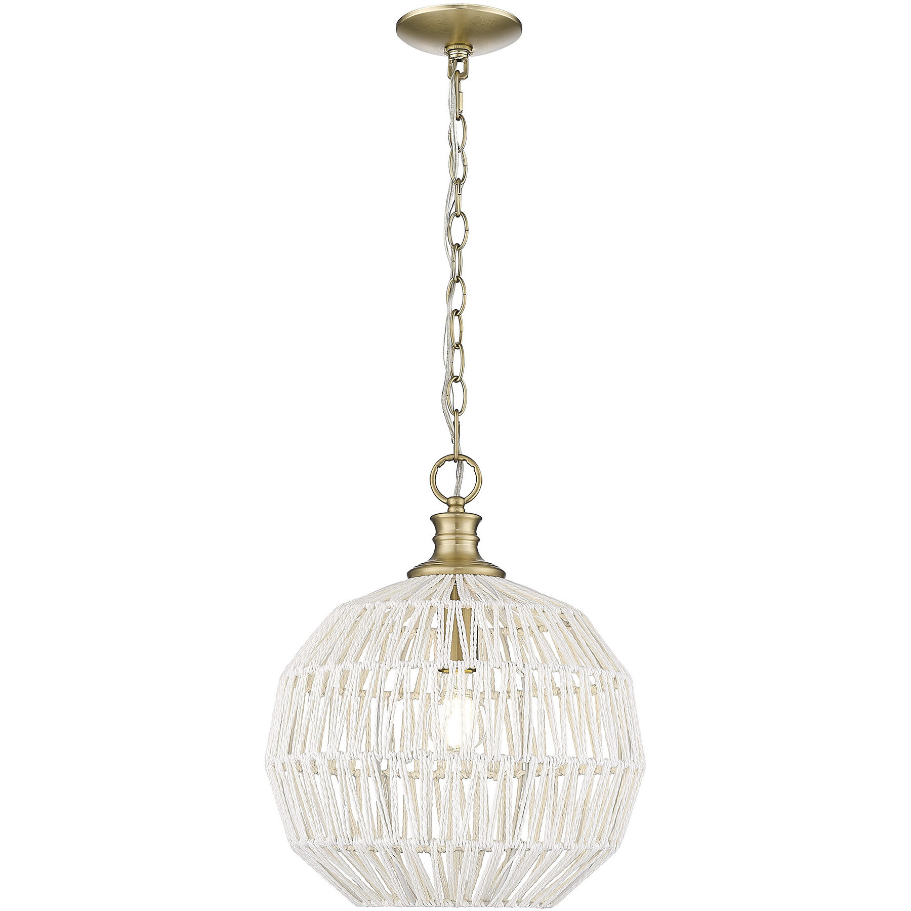 Florence 1 Light 14 inch Brushed Champagne Brass Pendant Ceiling Light