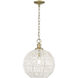 Florence 1 Light 14 inch Brushed Champagne Brass Pendant Ceiling Light