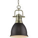 Duncan 1 Light 8.88 inch Aged Brass Mini Pendant Ceiling Light in Rubbed Bronze