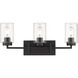 Tribeca 3 Light 23 inch Matte Black Bath Vanity Wall Light in Matte Black/Matte Black