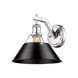Orwell 1 Light 10 inch Chrome Wall Sconce Wall Light in Matte Black, Damp