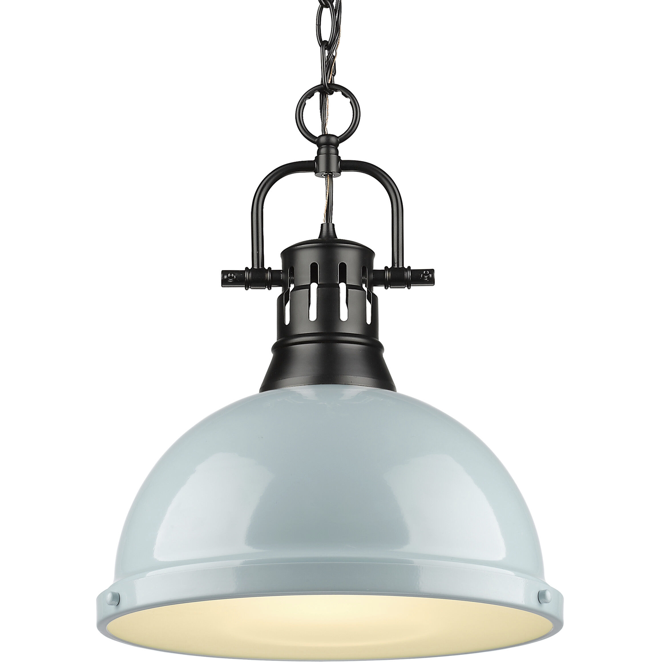 Yep Duncan Pendant Ceiling Light in Matte Black, Seafoam, Large