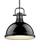 Yep Duncan Pendant Ceiling Light in Matte Black, Black, Large