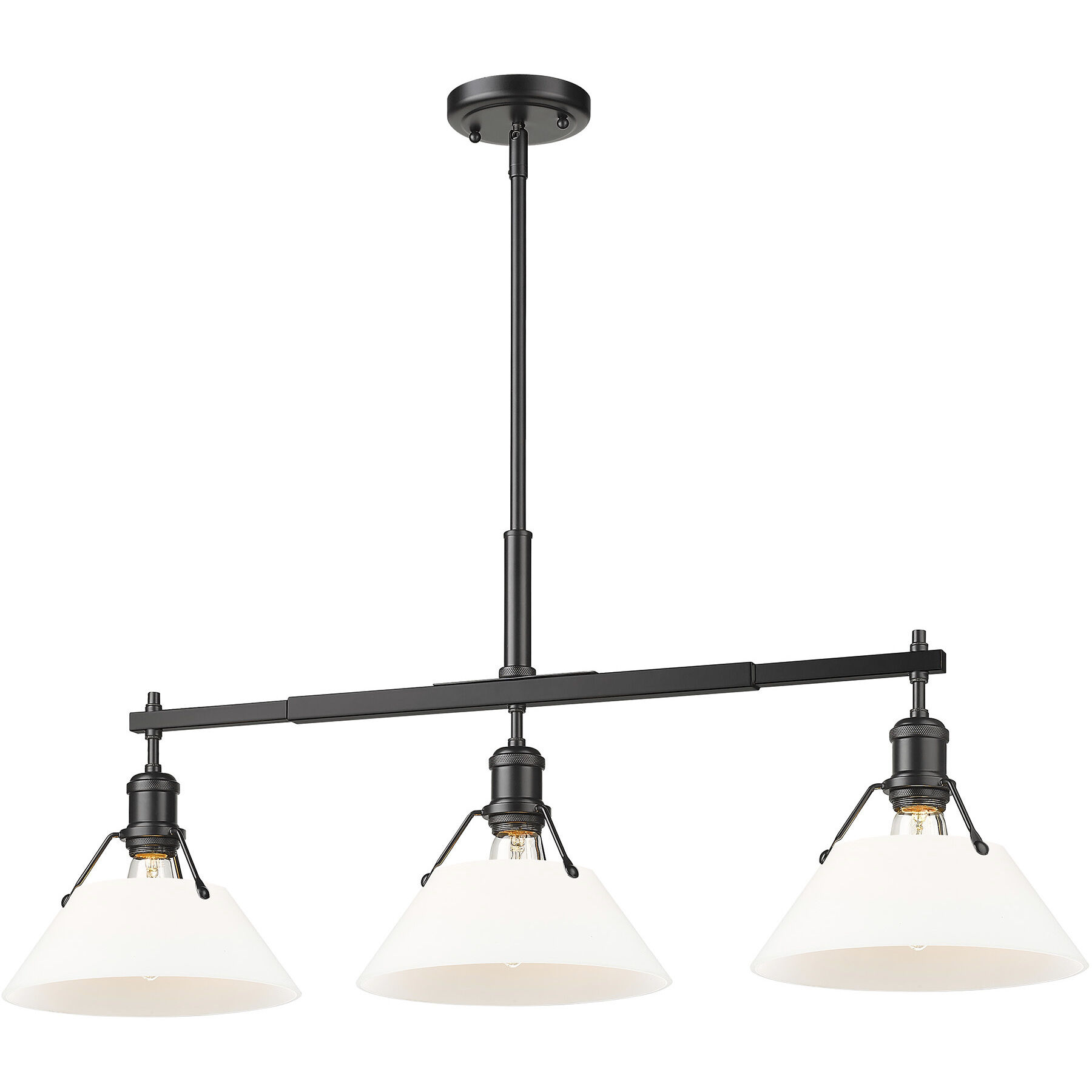 Yep Orwell Island Light Ceiling Light in Matte Black, Opal Glass