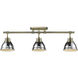 Duncan 3 Light 6.5 inch Aged Brass Semi-Flush Track Light Ceiling Light in Chrome, Damp
