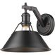 Yep Orwell 1 Light 10 inch Matte Black Wall Sconce Wall Light, Damp