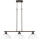 Duncan 3 Light 40 inch Rubbed Bronze Linear Pendant Ceiling Light in Matte White
