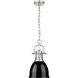 Duncan 1 Light 8.88 inch Pewter Pendant Ceiling Light in Black, Small