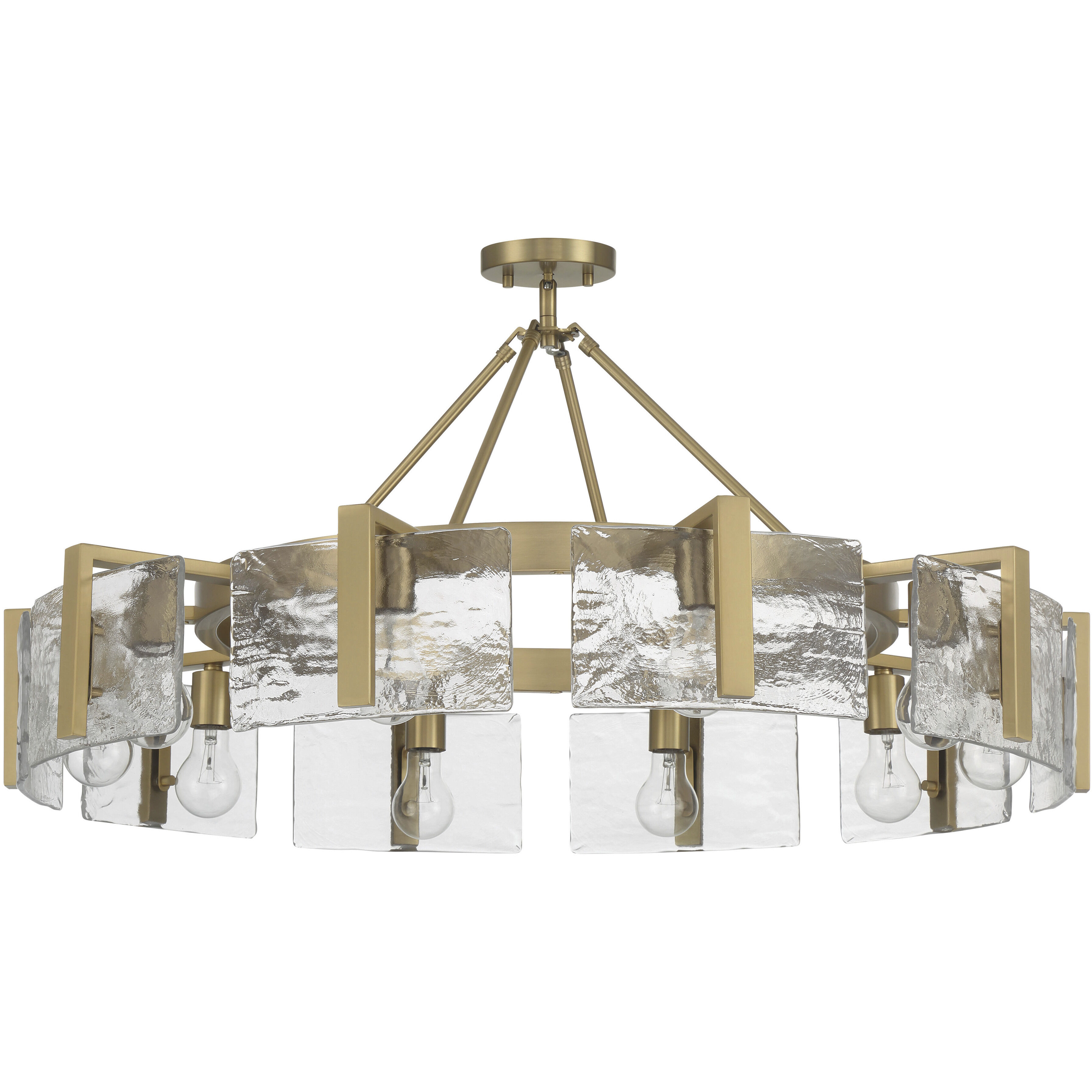 Aenon 10 Light 36 inch Brushed Champagne Brass Semi-Flush Mount Ceiling Light