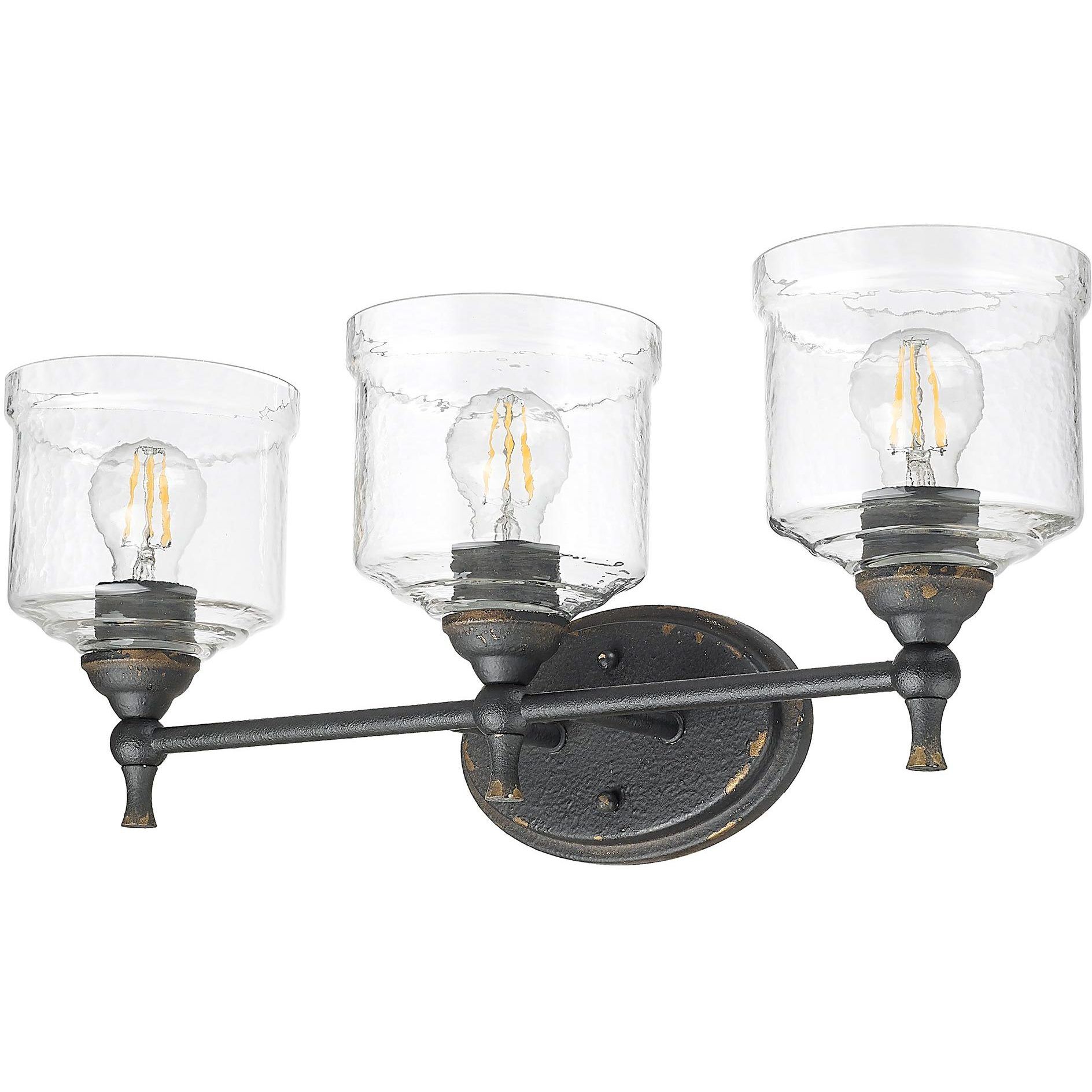 Keating Vanity Wall Light in Antique Black Iron