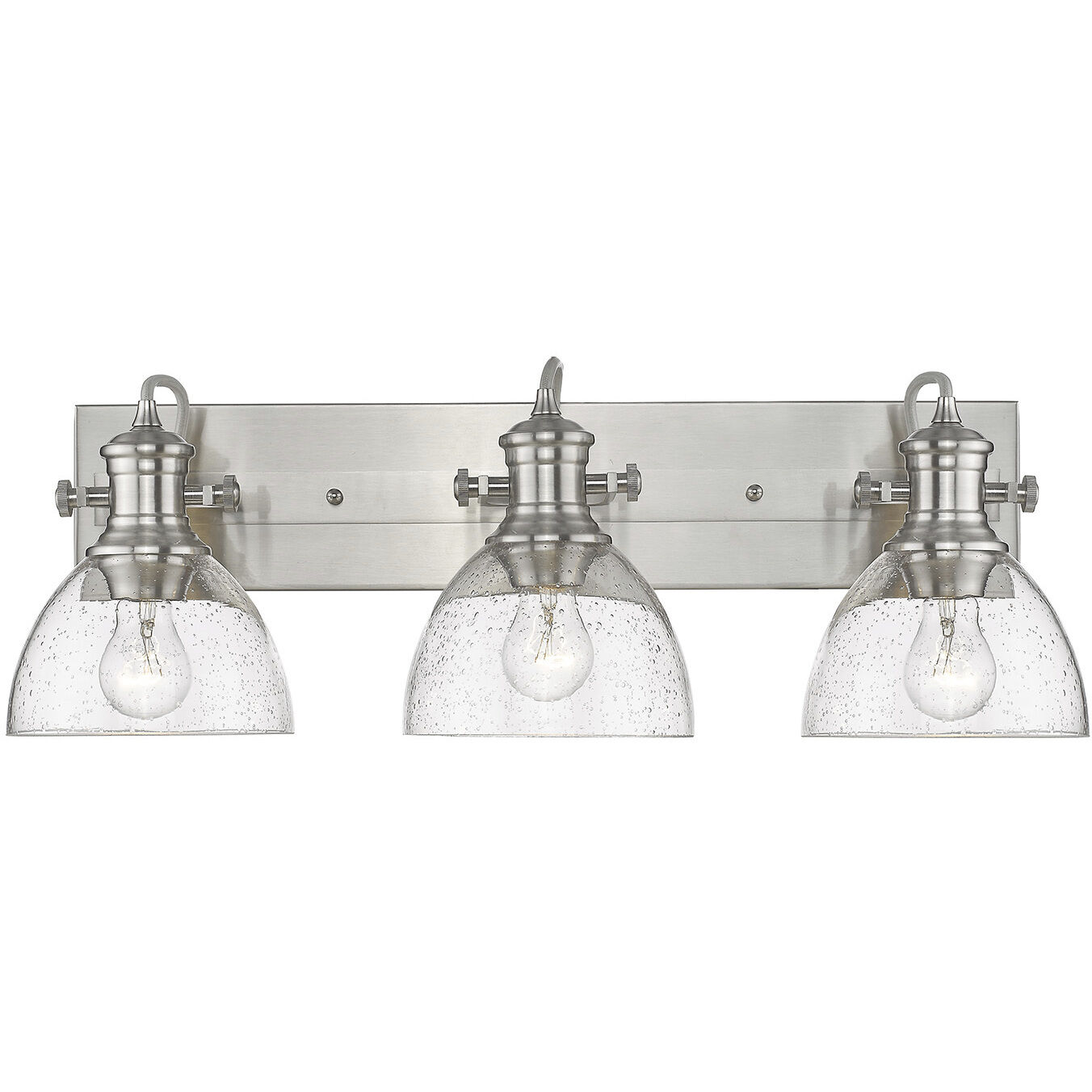 Yep Hines Vanity Wall Light in Pewter, Seeded Glass